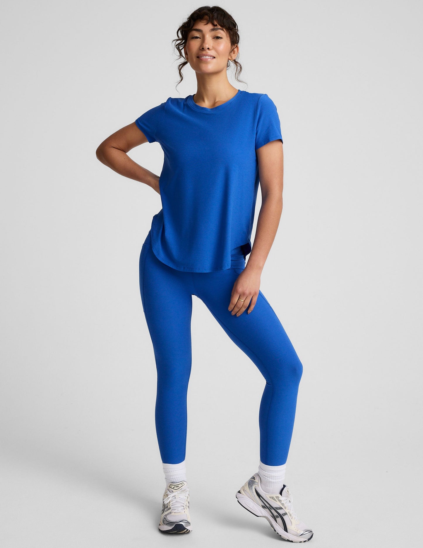 Featherweight Spacedye Relaxed Fit Tee: Ultra-Soft Short Sleeve Curved Hem Top