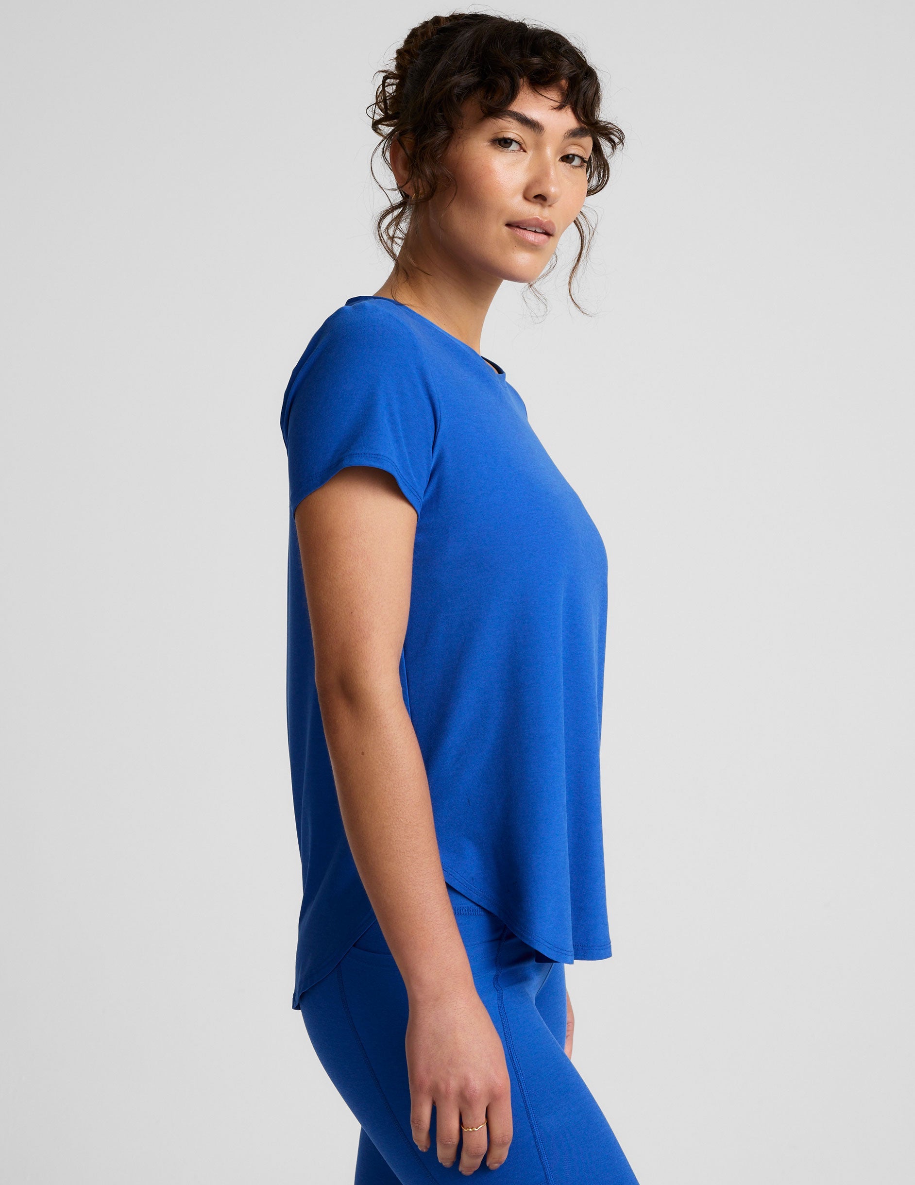Featherweight Spacedye Relaxed Fit Tee: Ultra-Soft Short Sleeve Curved Hem Top