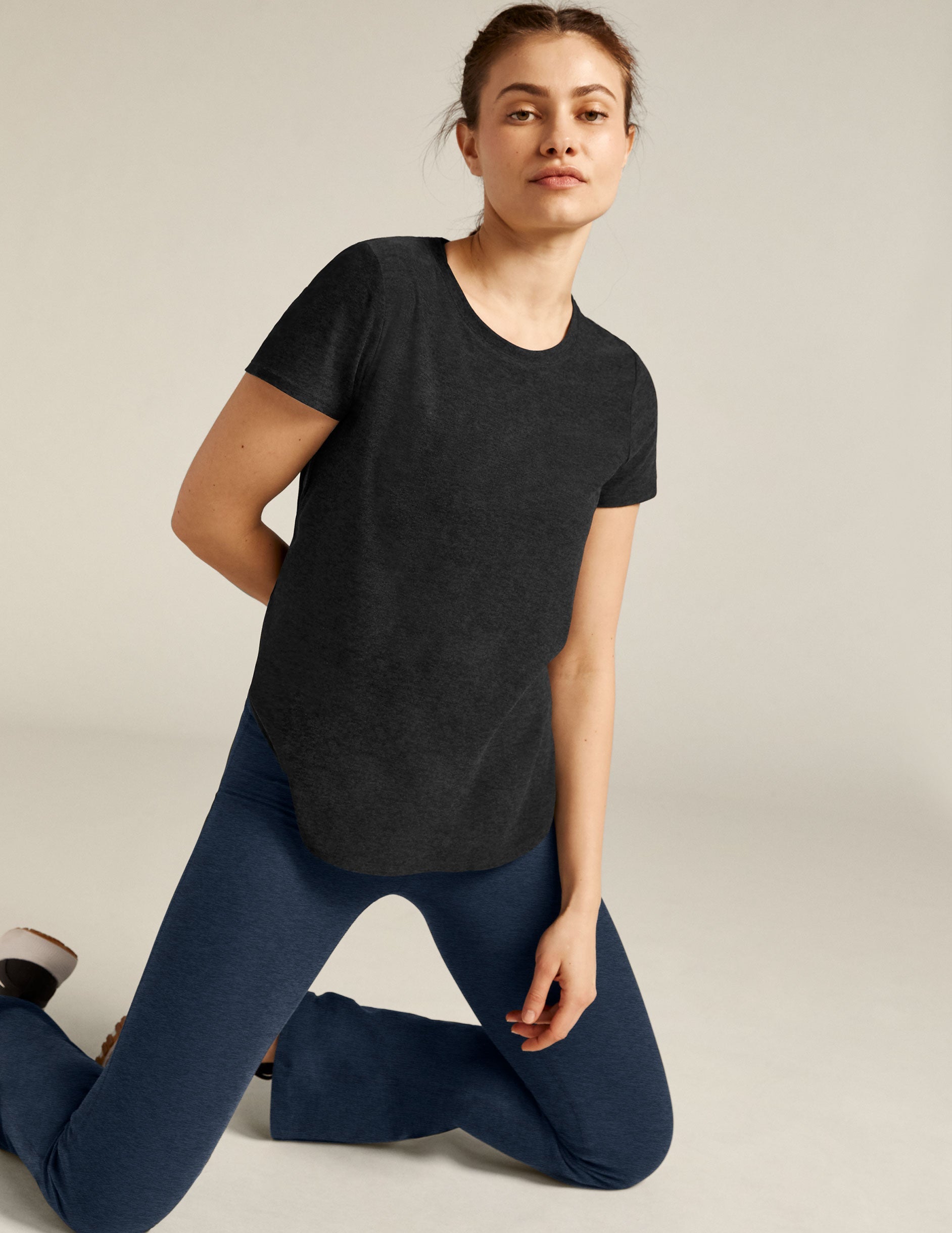 Beyond Yoga Featherweight Soft Relaxed Fit Tee - Ultimate Everyday Comfort Top