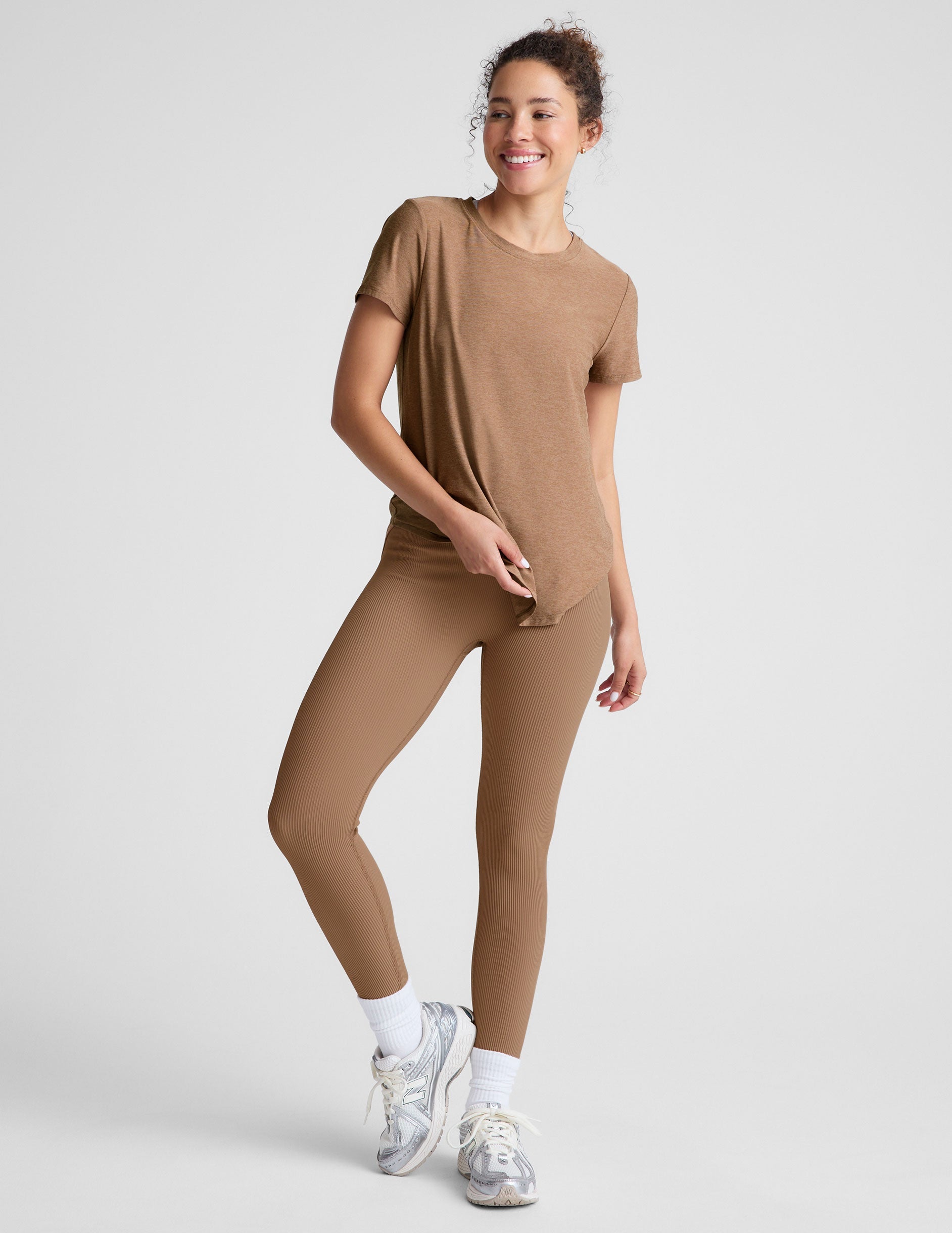 Ultra-Soft Featherweight Spacedye Relaxed Fit T-Shirt with Curved Hem