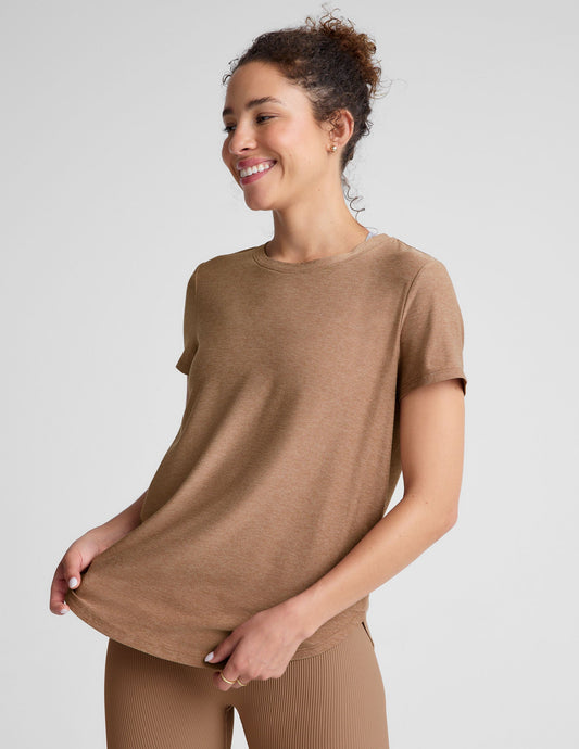 Ultra-Soft Featherweight Spacedye Relaxed Fit T-Shirt with Curved Hem