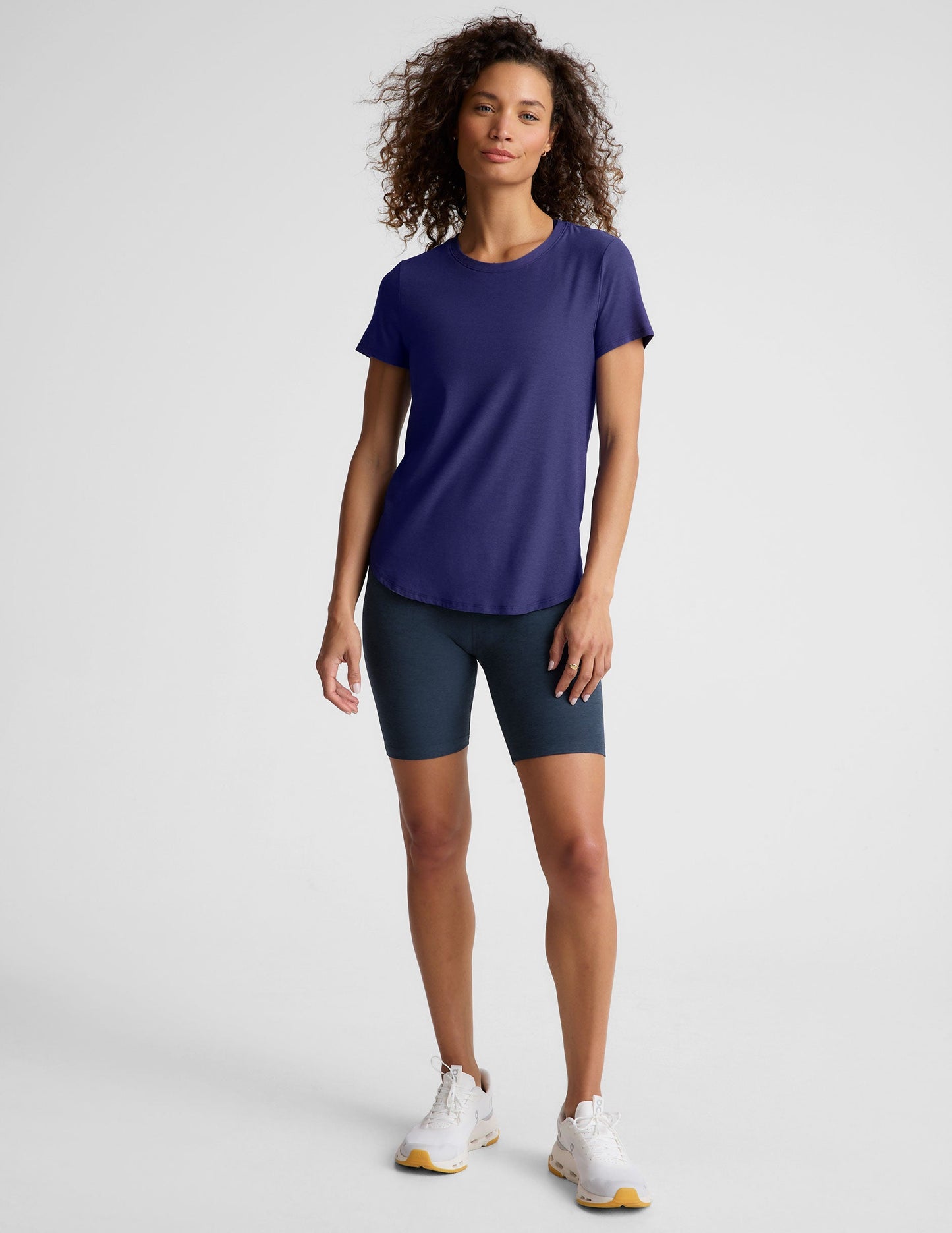Beyond Yoga Featherweight Spacedye Relaxed Short Sleeve T-Shirt Curved Hem