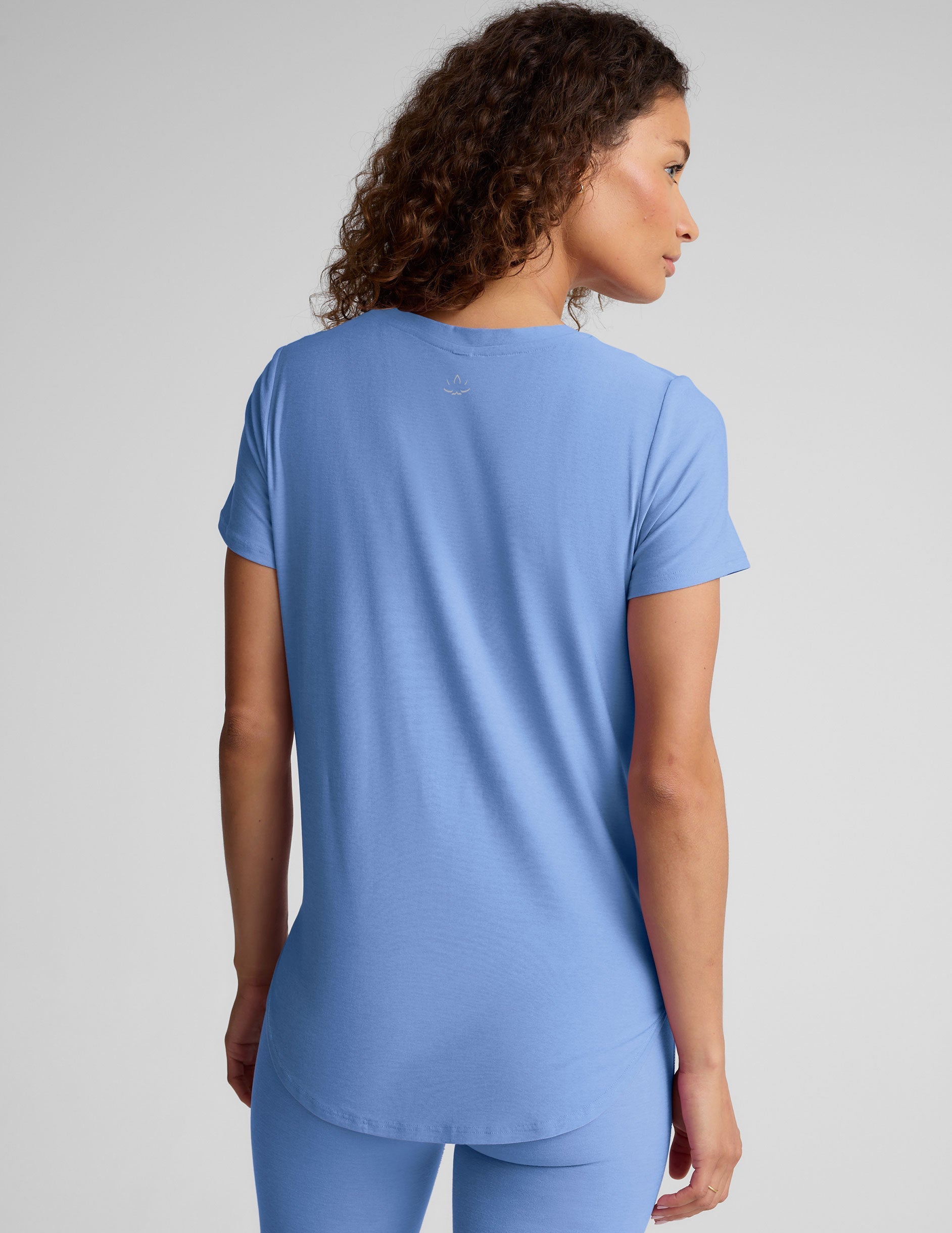 Featherweight Soft Blue Heather Tee: Women's Relaxed Fit Short Sleeve Top