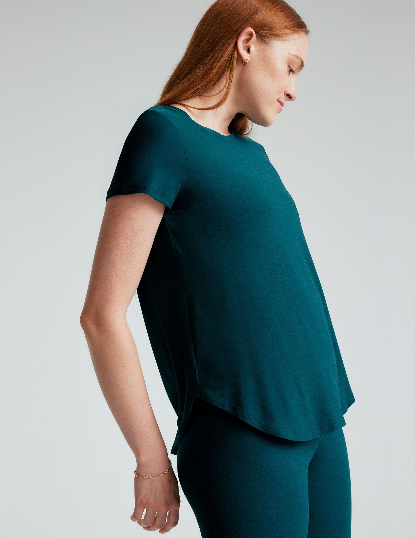 Featherweight Soft Relaxed Fit Tee - Lightweight Short Sleeve Curved Hem
