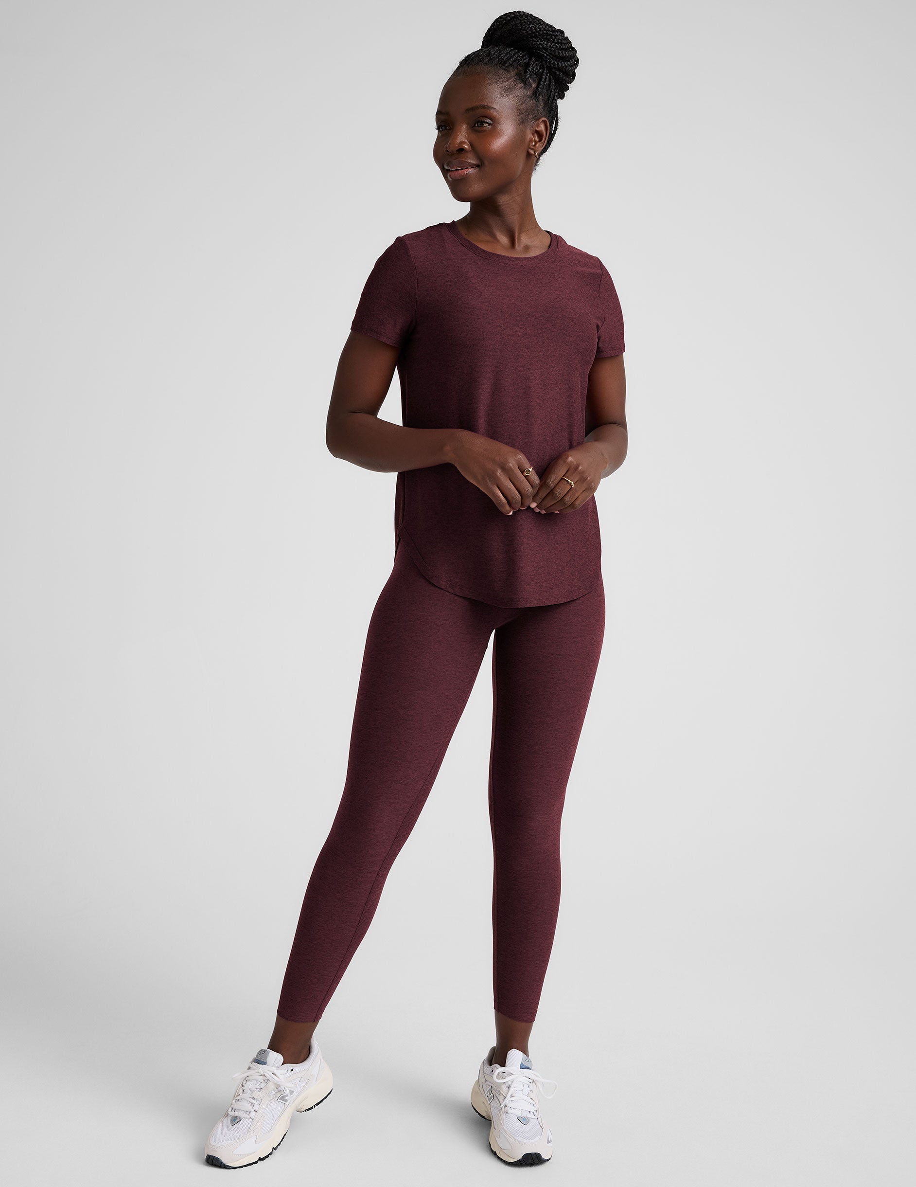 Featherweight Spacedye Relaxed Fit Tee: Soft Lightweight Curved Hem Short Sleeve