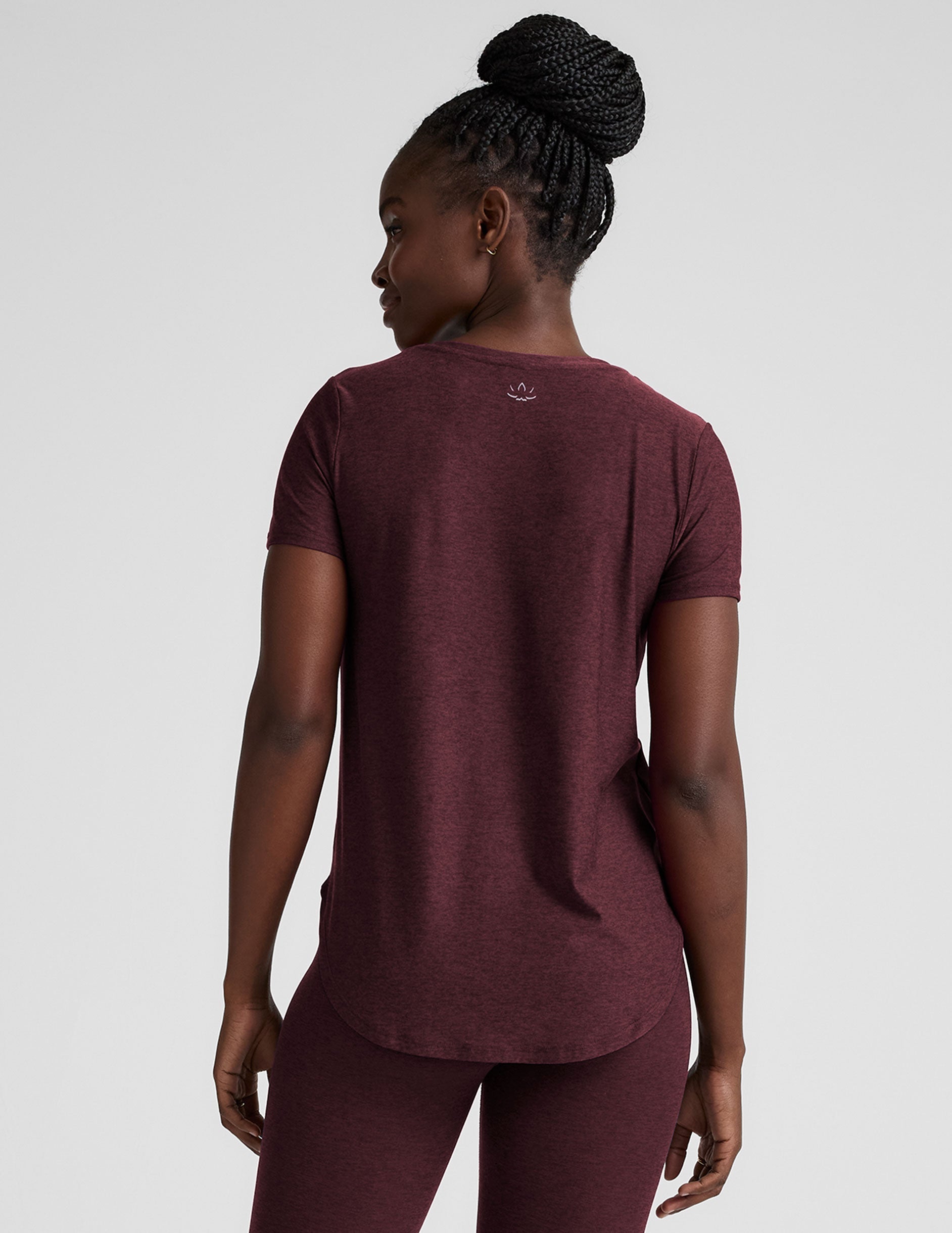Featherweight Spacedye Relaxed Fit Tee: Soft Lightweight Curved Hem Short Sleeve