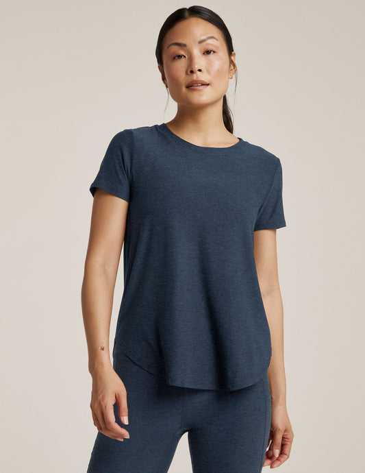 Beyond Yoga Featherweight Spacedye Relaxed Fit Tee with Curved Hem