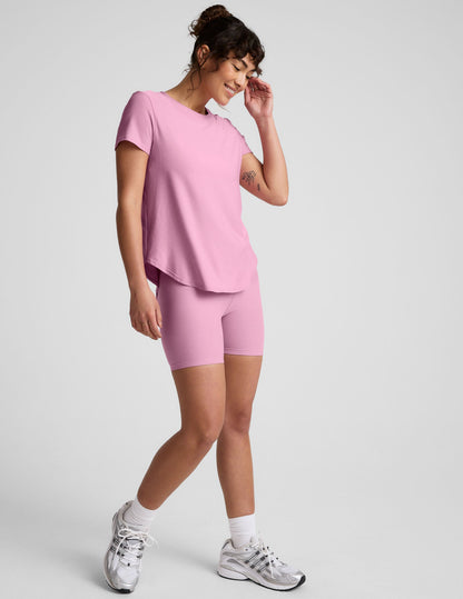 Featherweight Spacedye Relaxed Tee: Soft Short Sleeve Low Hip Coverage Top