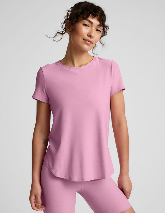 Featherweight Spacedye Relaxed Tee: Soft Short Sleeve Low Hip Coverage Top