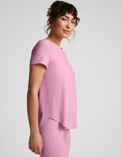 Featherweight Spacedye Relaxed Tee: Soft Short Sleeve Low Hip Coverage Top