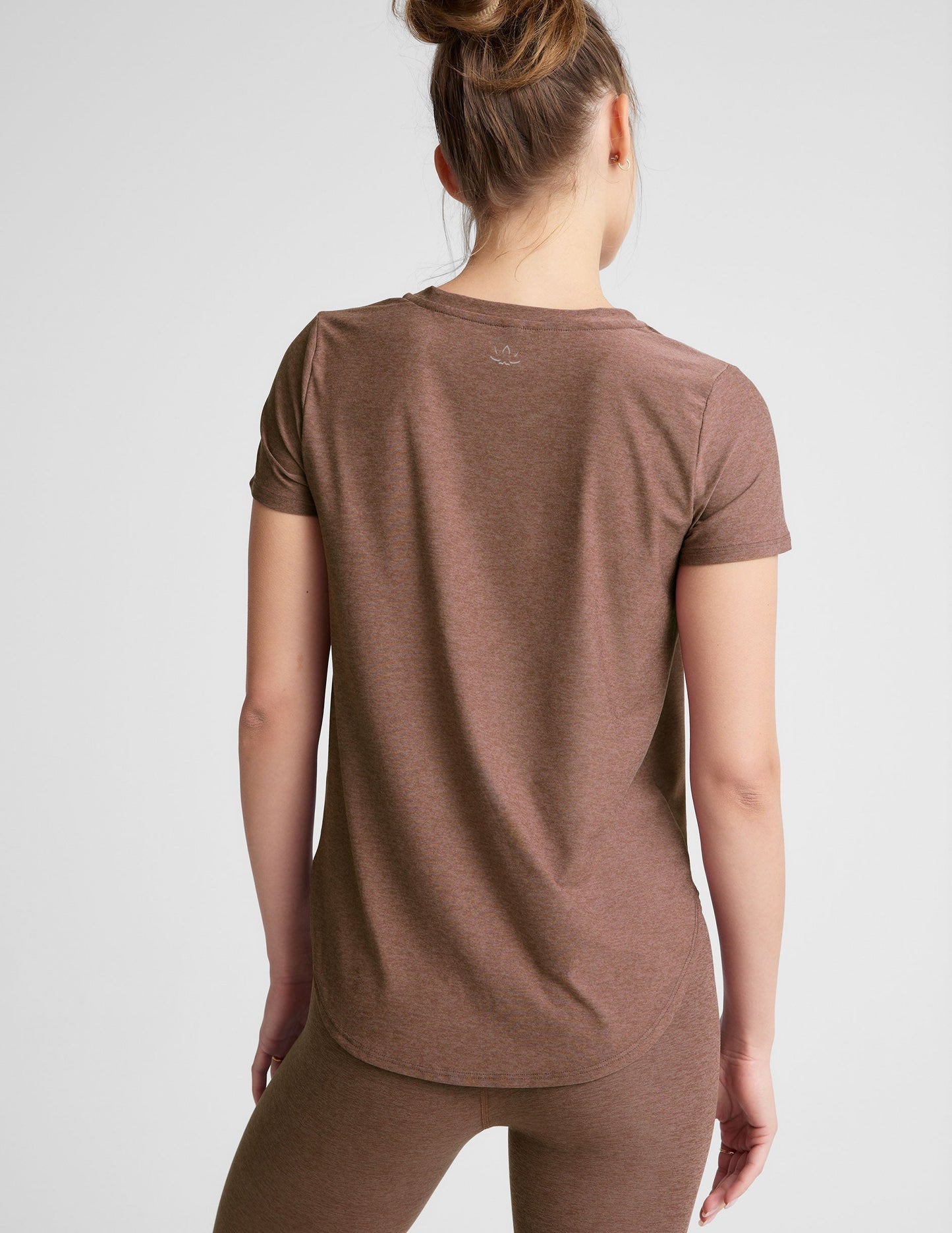 Ultra-Soft Featherweight Spacedye Short Sleeve Tee with Curved Hem