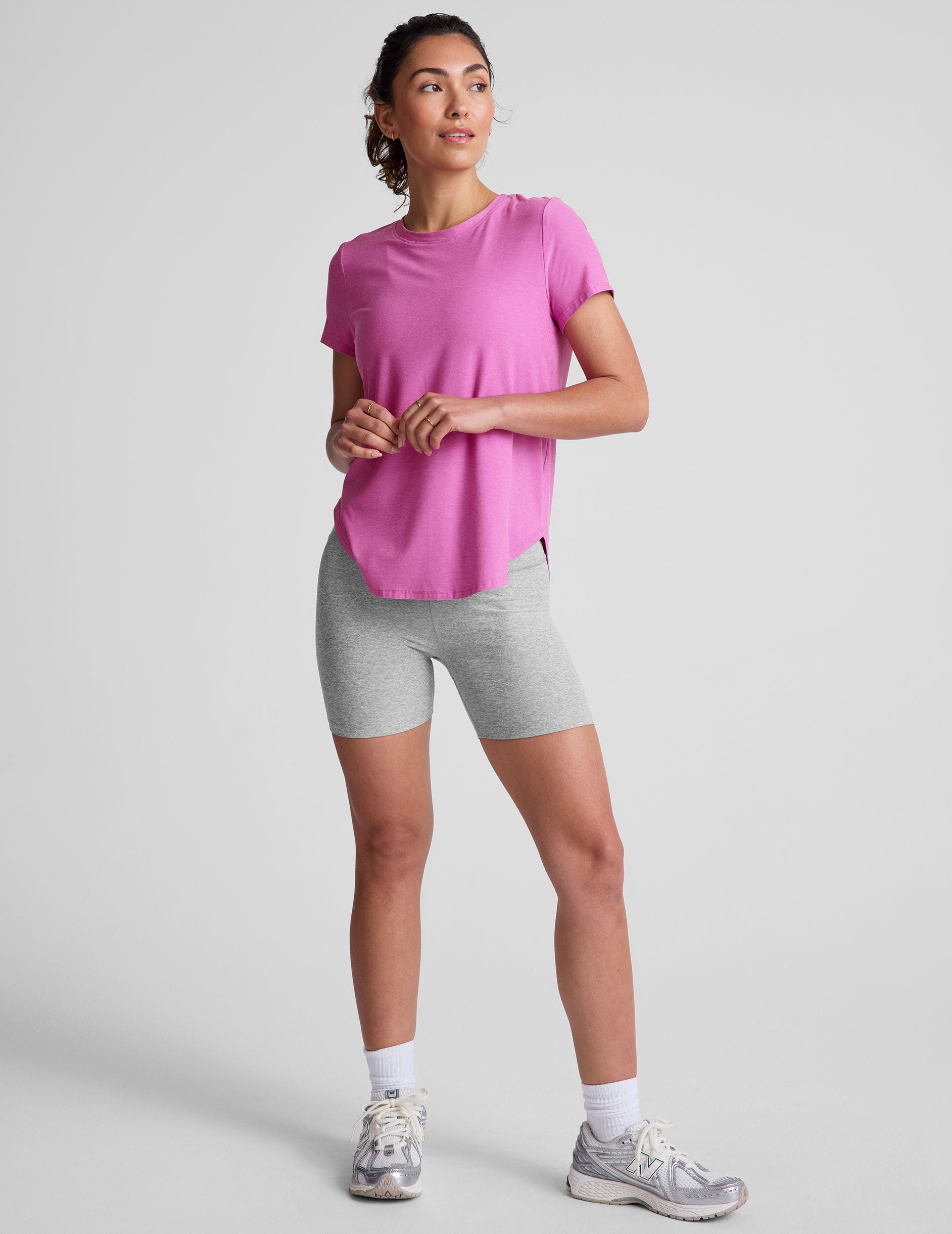 Ultra-Soft Featherweight Spacedye Relaxed Fit Tee with Curved Hem