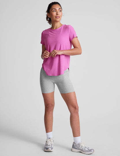 Ultra-Soft Featherweight Spacedye Relaxed Fit Tee with Curved Hem
