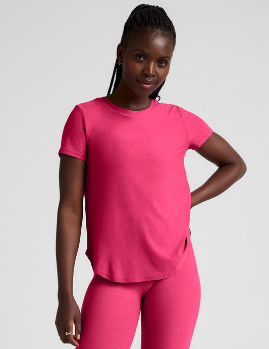 Soft Featherweight Spacedye Relaxed Fit Short Sleeve Tee for Everyday Comfort