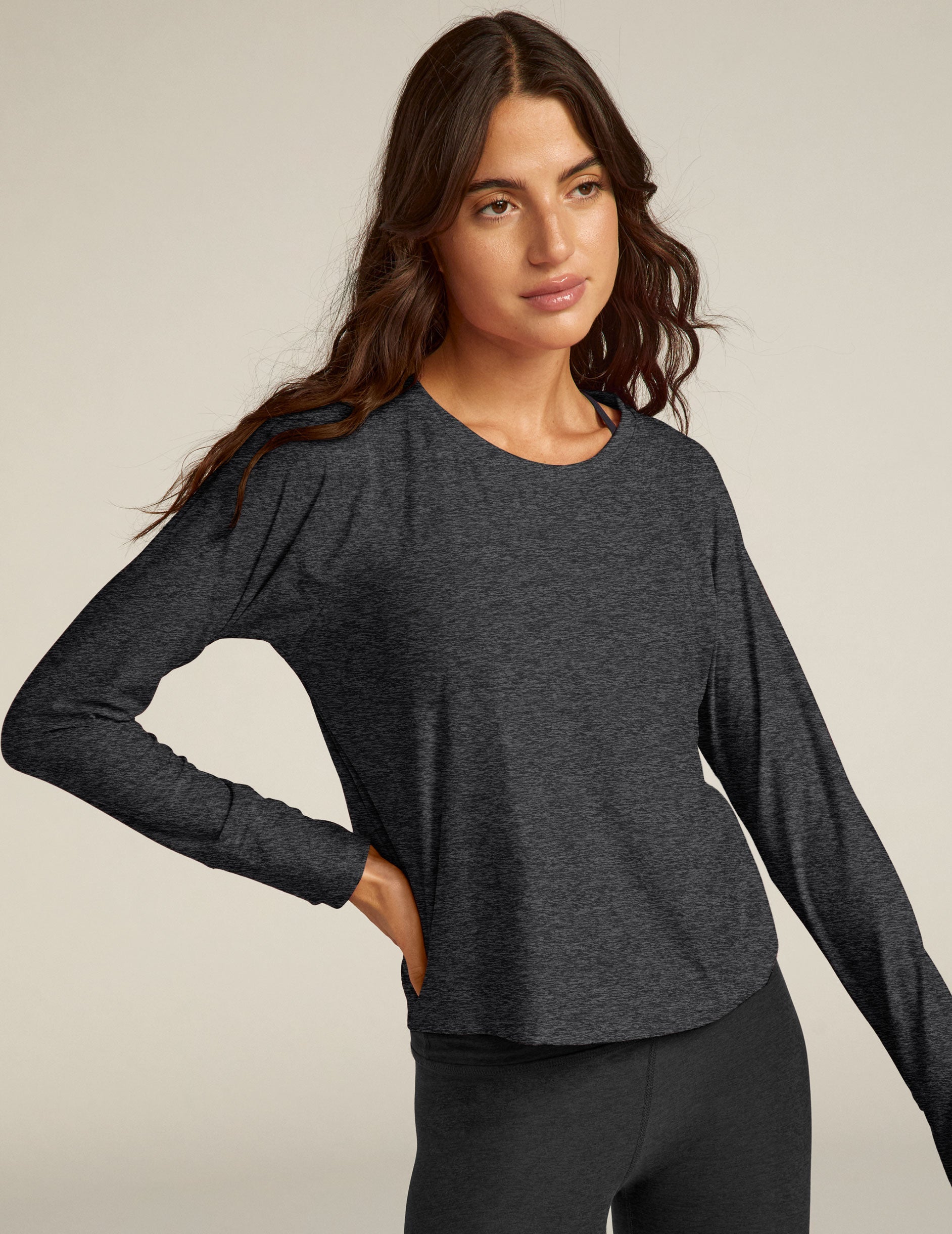 Soft Featherweight Daydreamer Pullover: Lightweight Long Sleeve Crew Neck Top