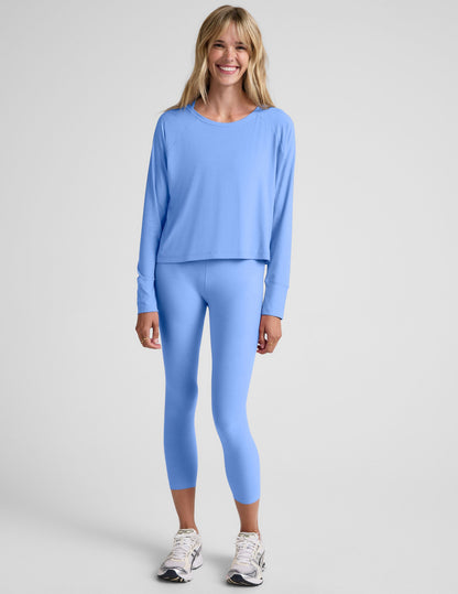 Featherweight Soft Knit Long Sleeve Pullover Tee for Everyday Comfort