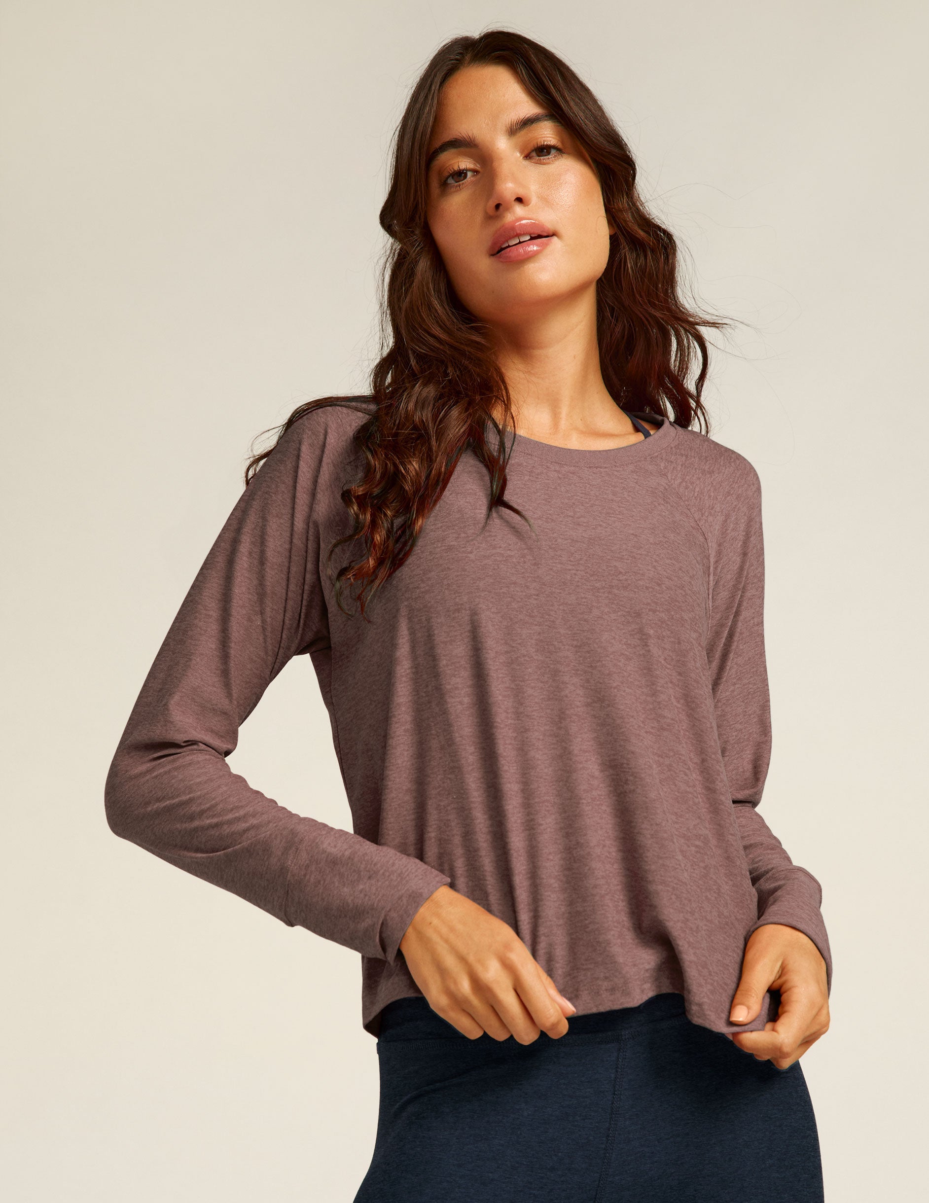 Buttery Soft Featherweight Daydreamer Pullover: Lightweight Long Sleeve Crew Neck Top