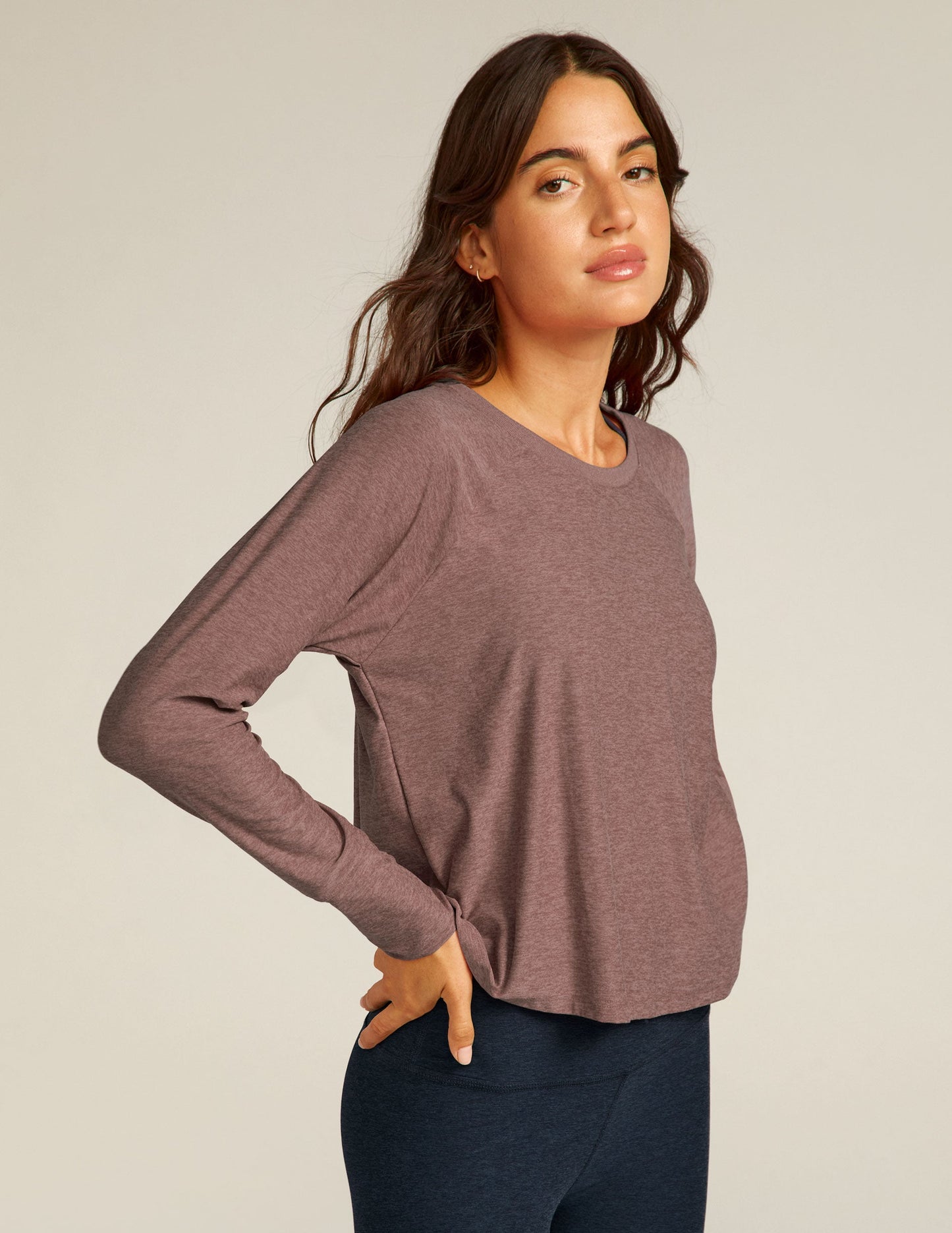 Buttery Soft Featherweight Daydreamer Pullover: Lightweight Long Sleeve Crew Neck Top