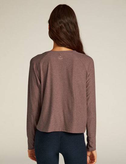 Buttery Soft Featherweight Daydreamer Pullover: Lightweight Long Sleeve Crew Neck Top