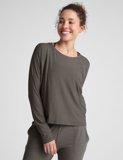 Ultra Soft Featherweight Daydreamer Pullover Tee – Lightweight Long Sleeve Crewneck Top