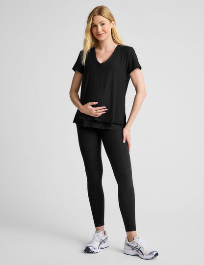 Ultra-Soft Featherweight V-Neck Maternity Nursing Tee for Cozy Coverage