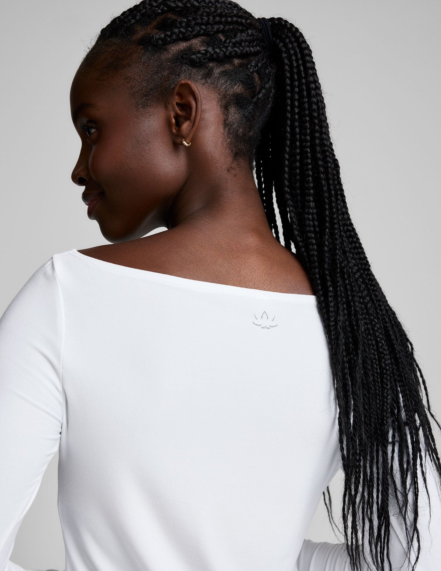 Cloud White Featherweight Sun Blocking Long Sleeve Boat Neck Pullover Top