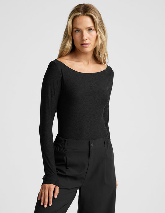 Featherweight Boat Neck Long Sleeve Pullover: Sun Protective, Soft, Lightweight Top