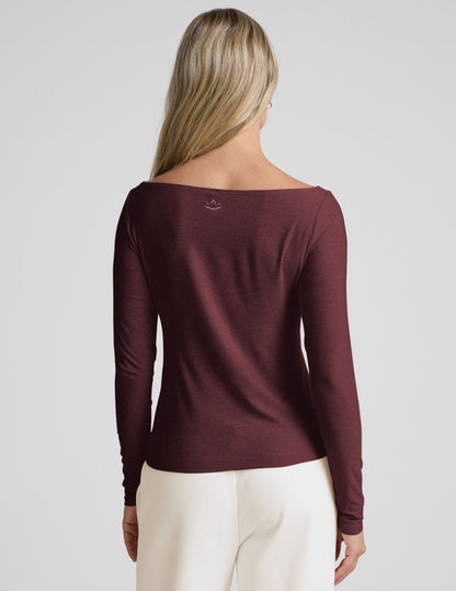 Featherweight Boat Neck Pullover Top with Sun Protection and Long Sleeves