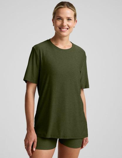 Soft Lightweight Oversized Crew Tee for Women - Comfortable Everyday Wear