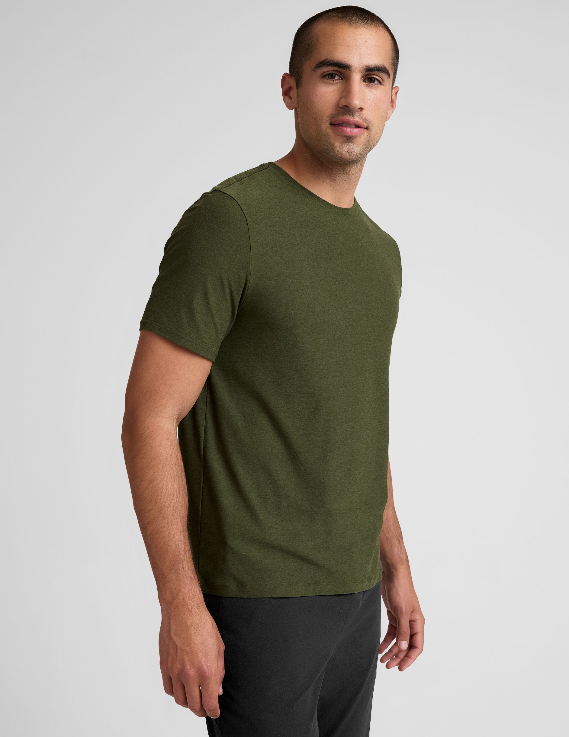 Always Beyond Men's Crew Neck Tee 2.0: Ultra-Soft, Lightweight, Ribbed Trim T-Shirt