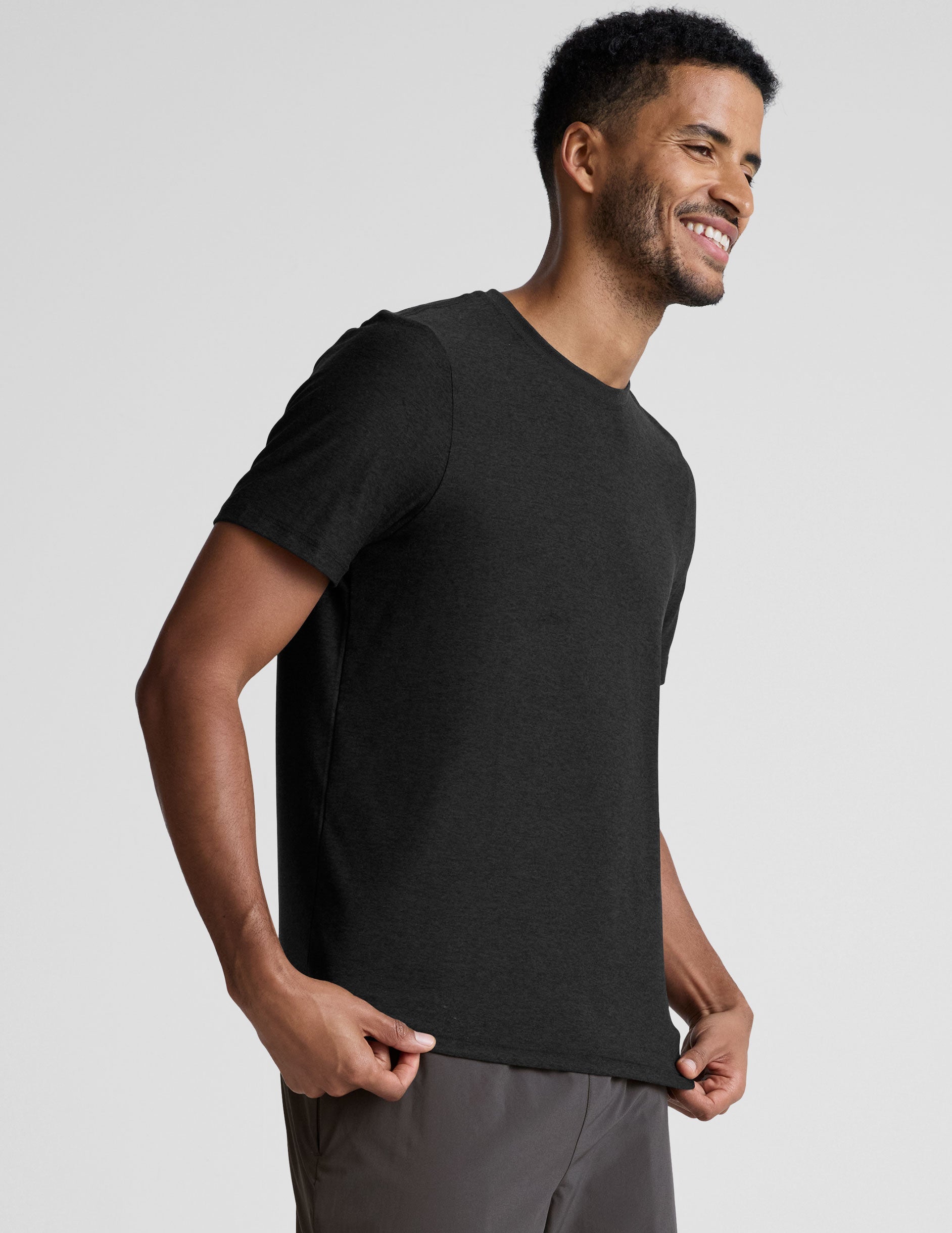 Beyond Yoga Men's Crew Tee 2.0 Lightweight Ribbed Trim Ultra-Soft Fabric