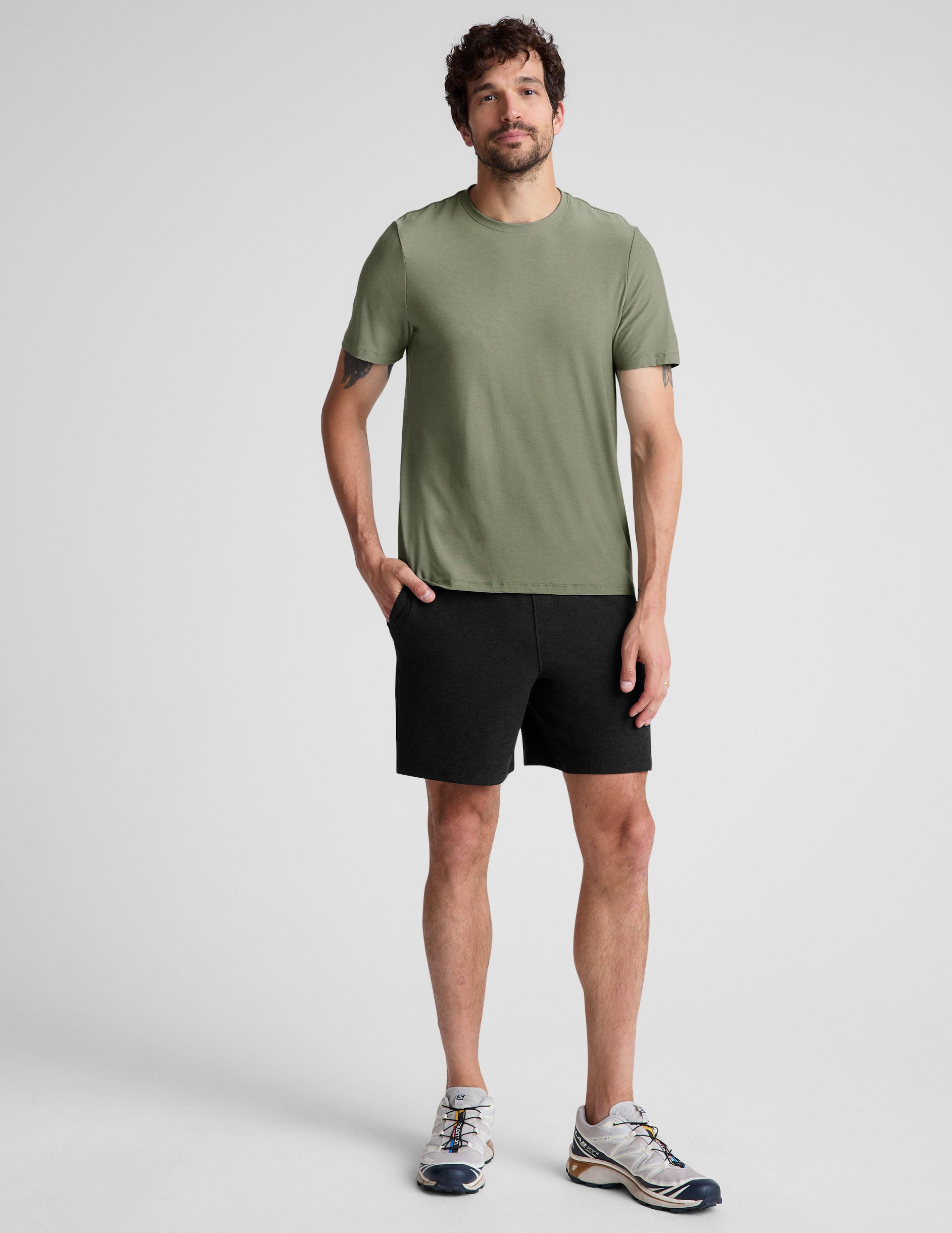 Beyond Yoga Men's Lightweight Soft Crew Neck Tee Rib Trim