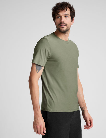 Beyond Yoga Men's Lightweight Soft Crew Neck Tee Rib Trim
