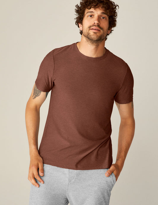 Beyond Yoga Men's Featherweight Spacedye Crew Neck Tee - Maple Heather