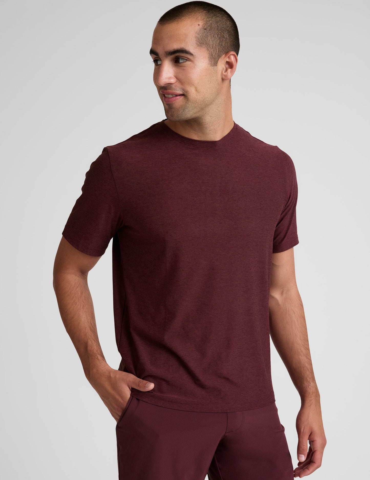 Comfortable Men's Crew Neck Tee Lightweight Soft Heather Fabric T-Shirt