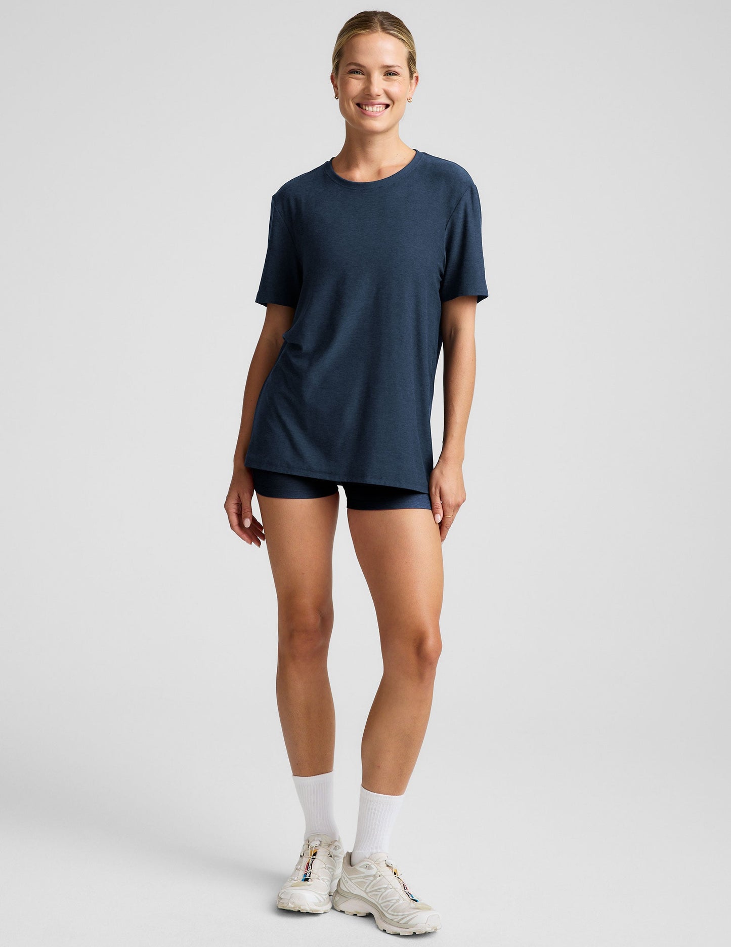 Beyond Yoga Always Super Soft Lightweight Oversized Crew Neck Tee Nocturnal Navy