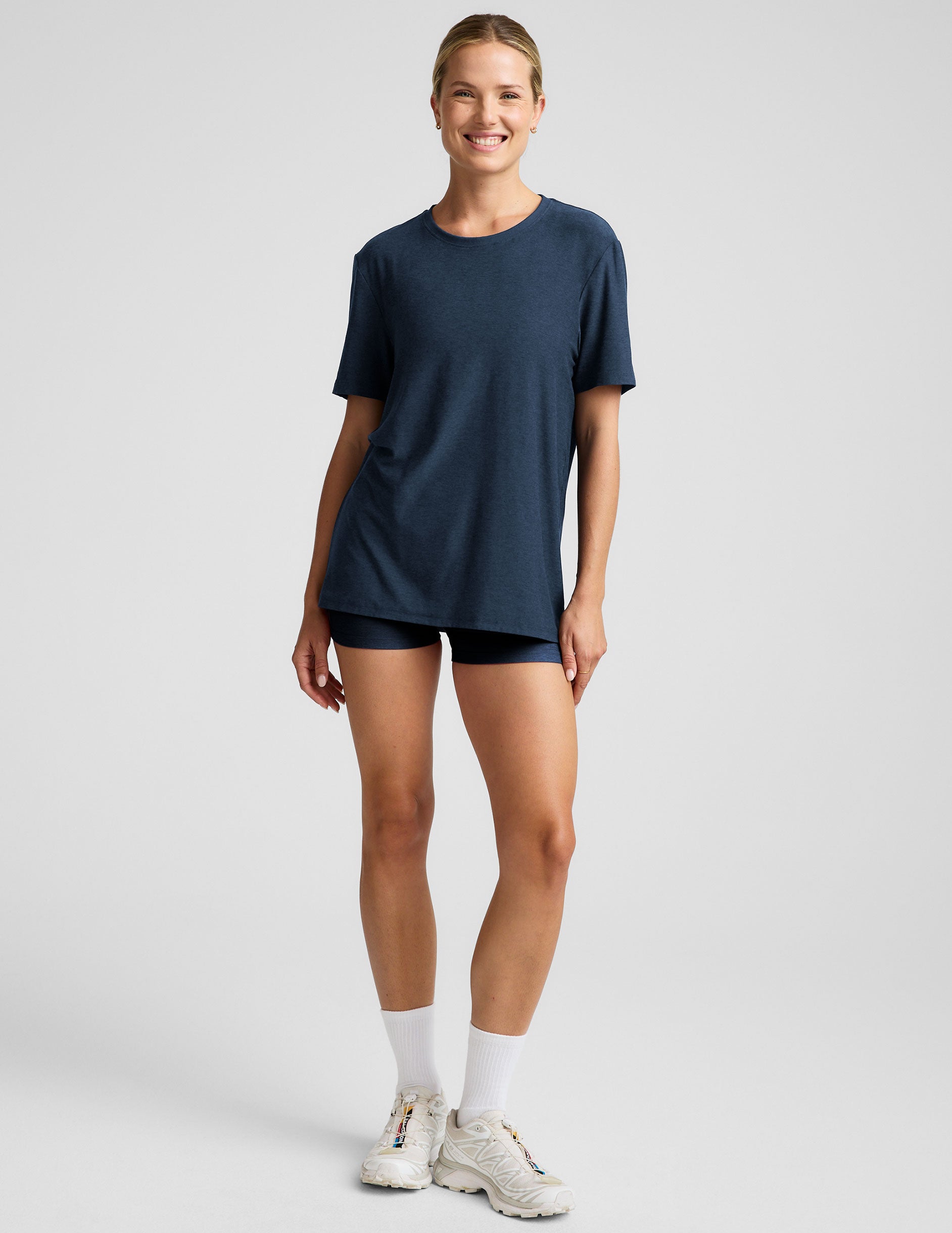 Beyond Yoga Always Super Soft Lightweight Oversized Crew Neck Tee Nocturnal Navy