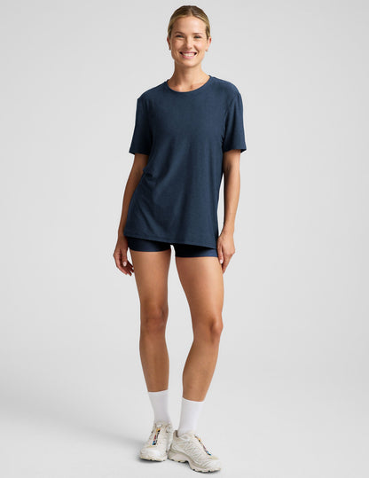 Beyond Yoga Always Super Soft Lightweight Oversized Crew Neck Tee Nocturnal Navy