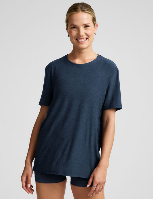 Beyond Yoga Always Super Soft Lightweight Oversized Crew Neck Tee Nocturnal Navy