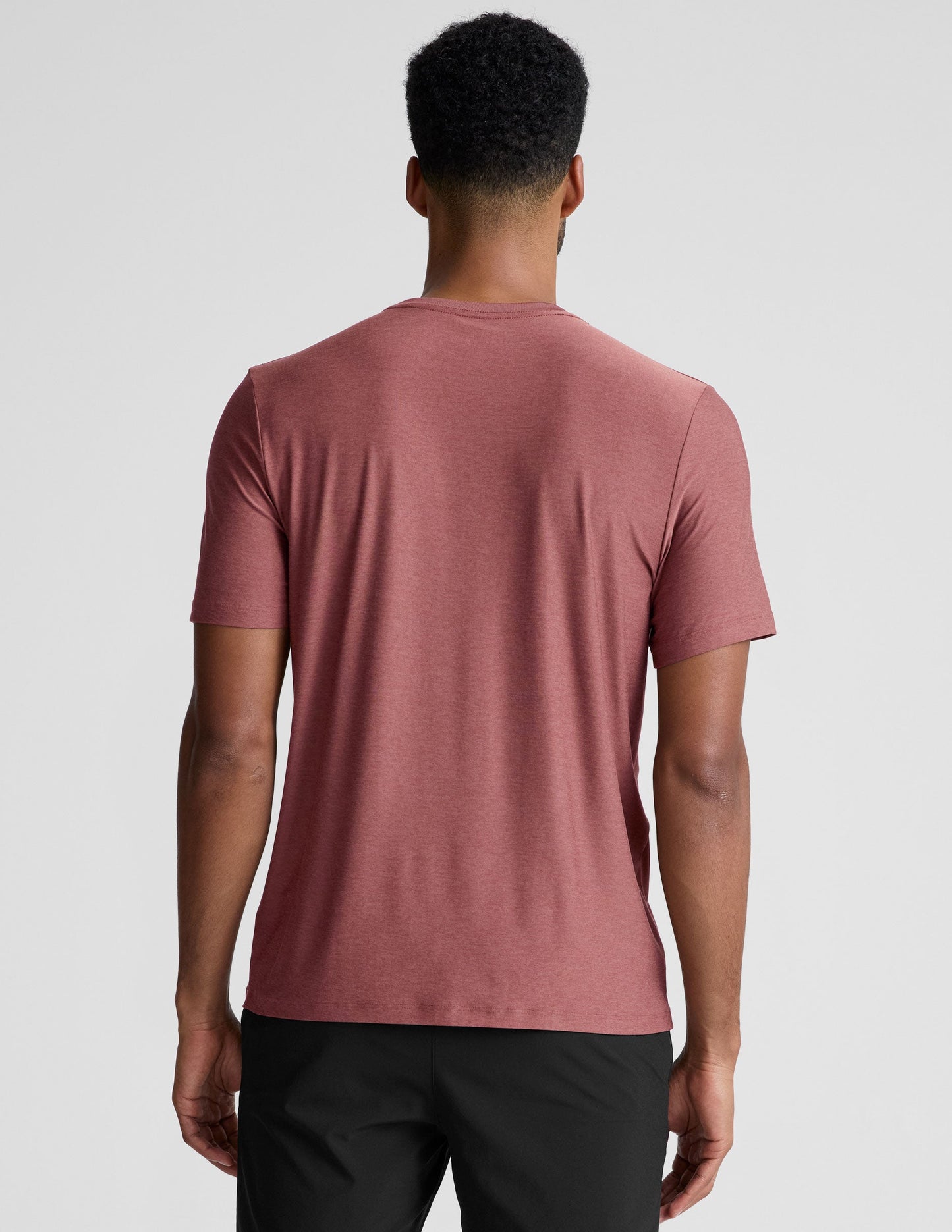 Super Soft Men's Crew Neck T-Shirt: Lightweight Smoked Rose Heather Top