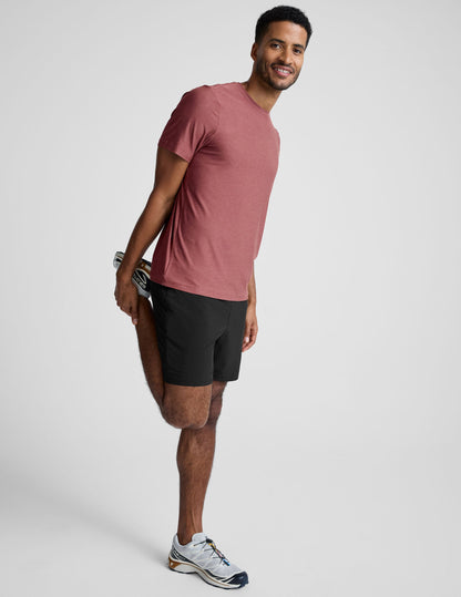 Super Soft Men's Crew Neck T-Shirt: Lightweight Smoked Rose Heather Top