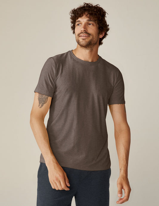 Comfortable Men's Lightweight Crew Neck Tee - Soft Ribbed Trim, Everyday Style