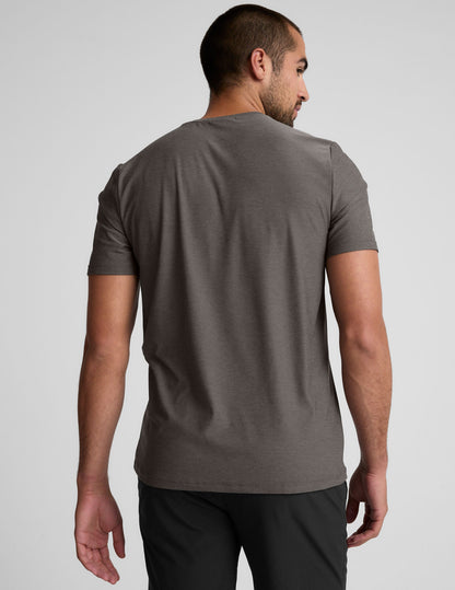 Beyond Yoga Men's Featherweight Crew Neck Tee: Ultimate Comfort, Ribbed Style