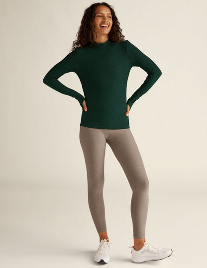 Featherweight Soft Mock Neck Pullover Top with Thumbholes for Ultimate Comfort