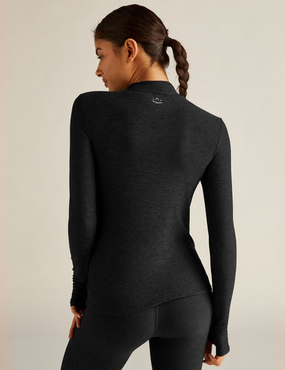 Ultra-Soft Featherweight Mock Neck Pullover: Cozy, Fitted, Long Sleeve Comfort
