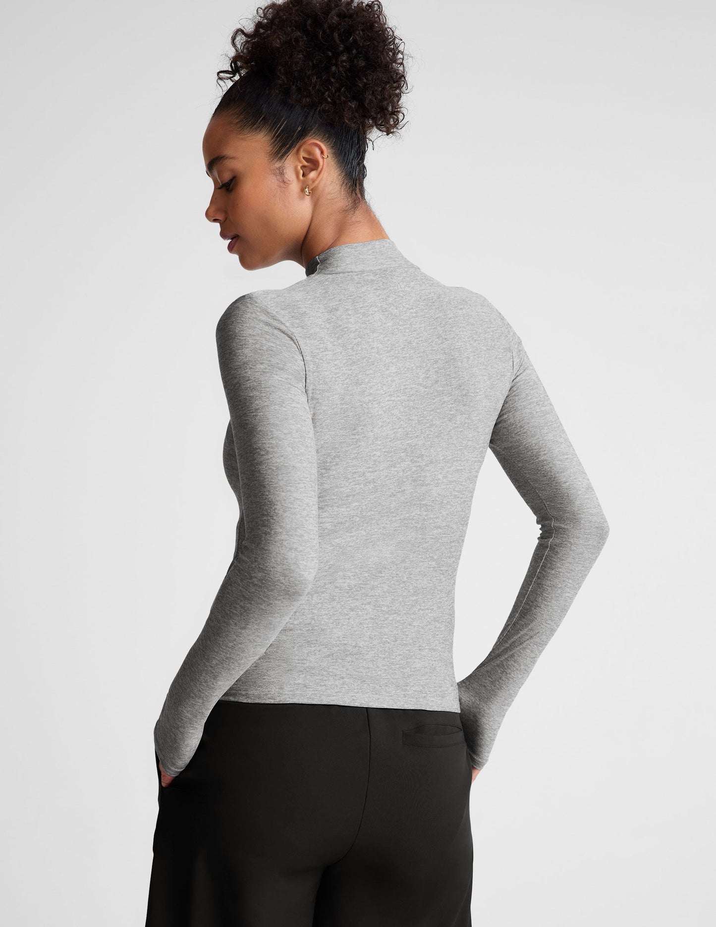 Luxurious Featherweight Moving On Pullover: Soft, Fitted, Long-Sleeve Mock Neck Top