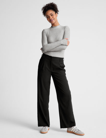 Luxurious Featherweight Moving On Pullover: Soft, Fitted, Long-Sleeve Mock Neck Top