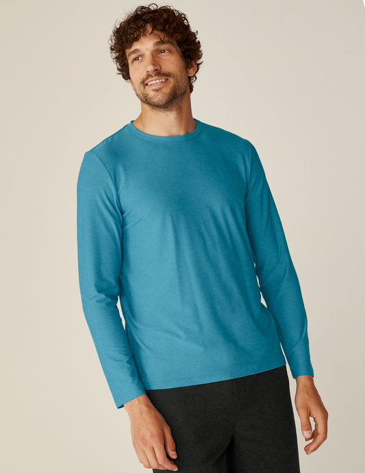 Men's Lightweight Cali Blue Long Sleeve Crew Neck Performance Top