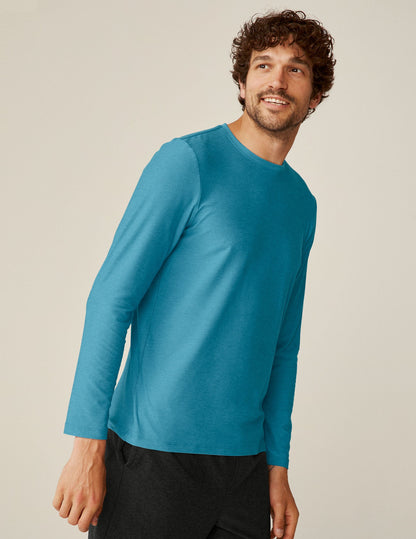 Men's Lightweight Cali Blue Long Sleeve Crew Neck Performance Top