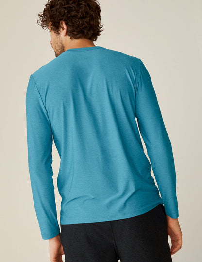 Men's Lightweight Cali Blue Long Sleeve Crew Neck Performance Top